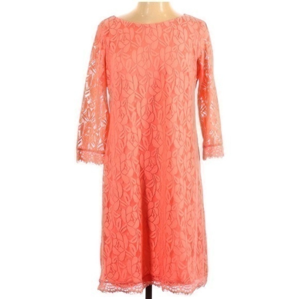 London Times Long Sleeve Lace Dress